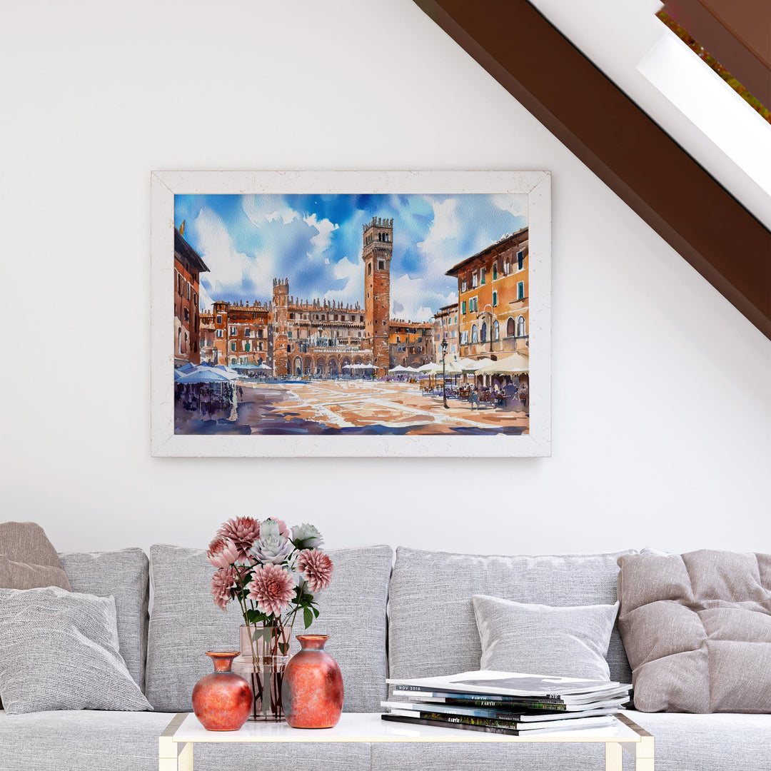 Siena Watercolor Poster Landscape Wall Art Siena Wall Hanging Home Décor Siena Gift Art Lovers Italy Wall Art