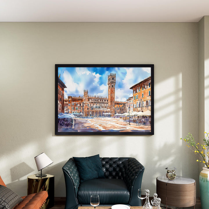 Siena Watercolor Poster Landscape Wall Art Siena Wall Hanging Home Décor Siena Gift Art Lovers Italy Wall Art