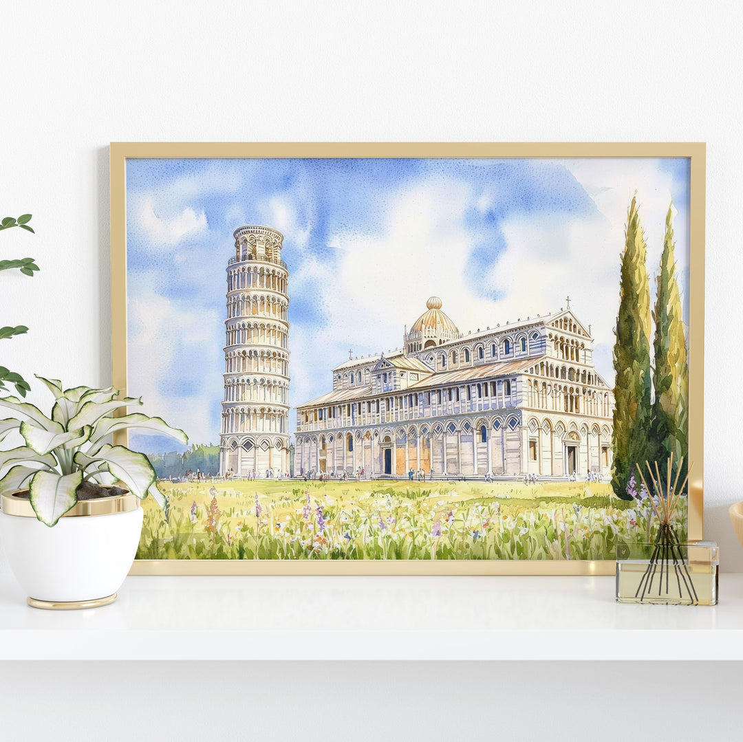 Pisa Watercolor Poster Landscape Wall Art Pisa Wall Hanging Home Décor Pisa Gift Art Lovers Italy Wall Art