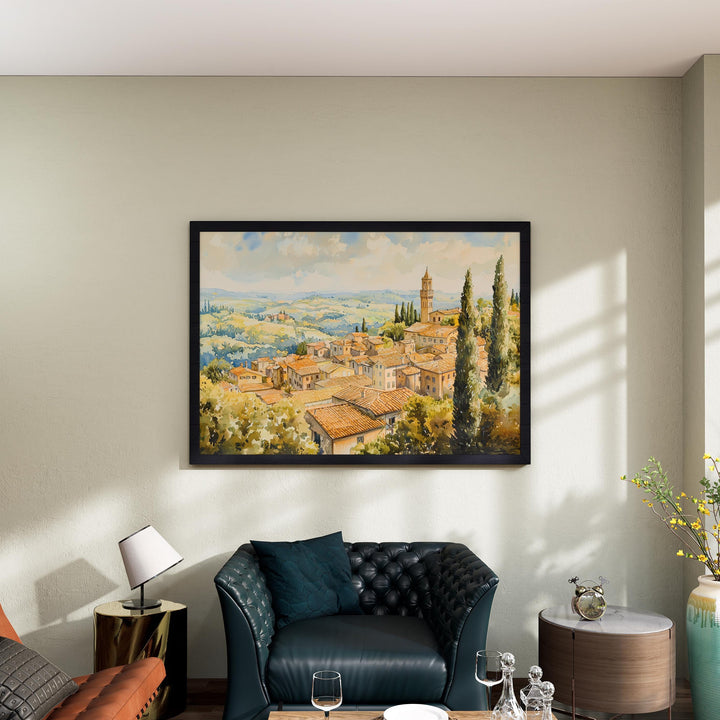 Orvieto Watercolor Poster Landscape Wall Art Orvieto Wall Hanging Home Décor Orvieto Gift Art Lovers Italy Wall Art
