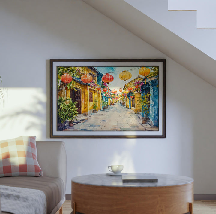 Hoi An Watercolor Poster Landscape Wall Art Hoi An Wall Hanging Home Décor Hoi An Gift Art Lovers Vietnam Wall Art