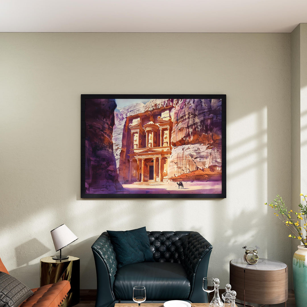 Petra Watercolor Poster Landscape Wall Art Petra Wall Hanging Home Décor Petra Gift Art Lovers Jordan Wall Art