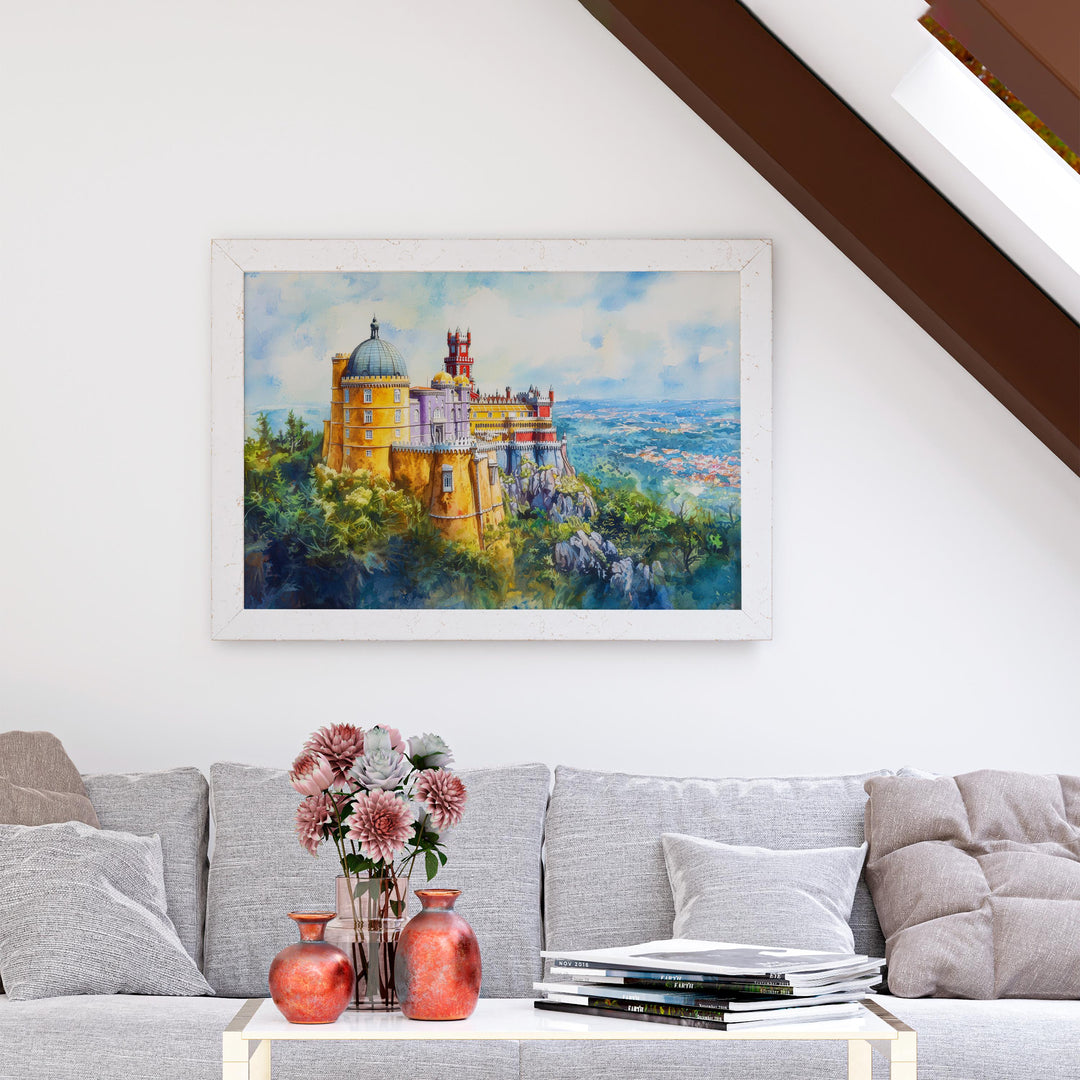 Sintra Watercolor Poster Landscape Wall Art Sintra Wall Hanging Home Décor Sintra Gift Art Lovers Portugal Wall Art