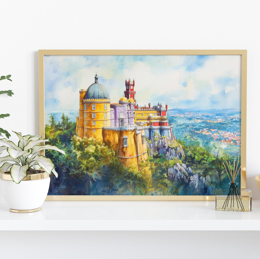 Sintra Watercolor Poster Landscape Wall Art Sintra Wall Hanging Home Décor Sintra Gift Art Lovers Portugal Wall Art