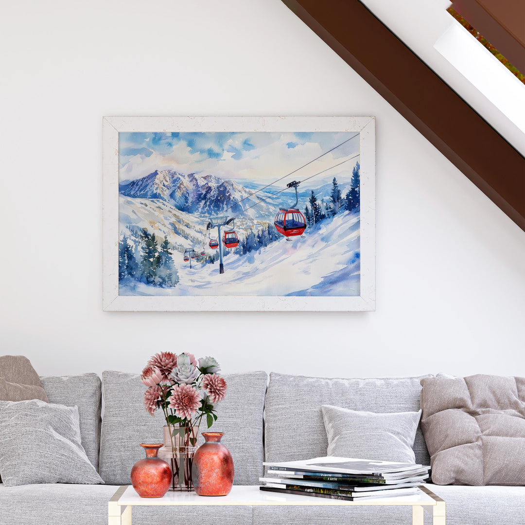 Snowbird Watercolor Poster Landscape Wall Art Snowbird Wall Hanging Home Décor Snowbird Gift Art Lovers United States Wall Art