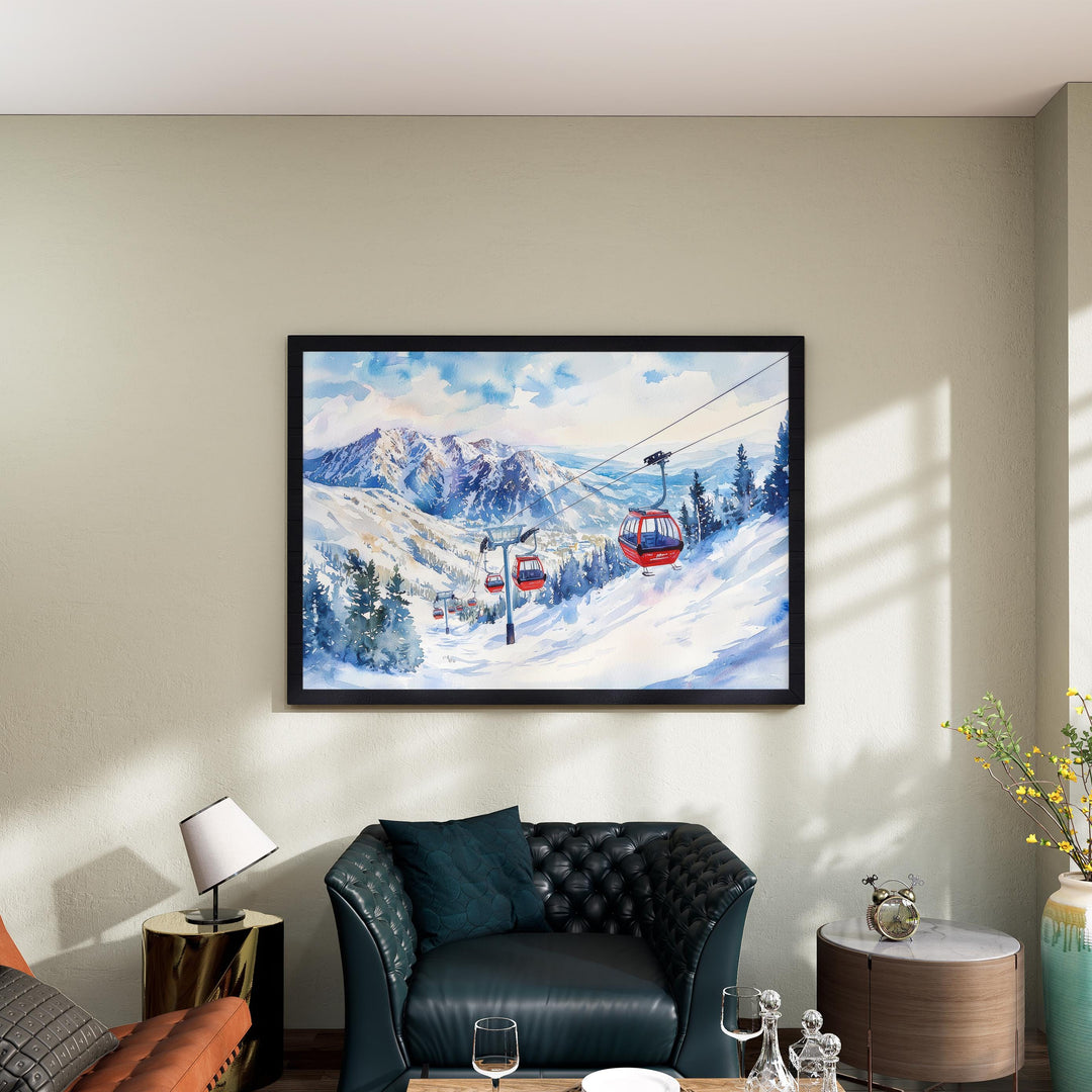 Snowbird Watercolor Poster Landscape Wall Art Snowbird Wall Hanging Home Décor Snowbird Gift Art Lovers United States Wall Art
