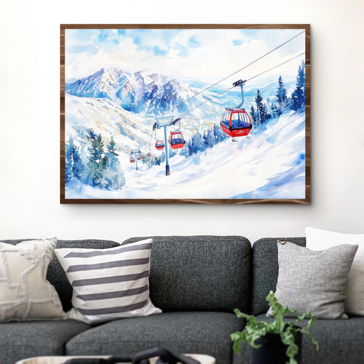 Snowbird Watercolor Poster Landscape Wall Art Snowbird Wall Hanging Home Décor Snowbird Gift Art Lovers United States Wall Art