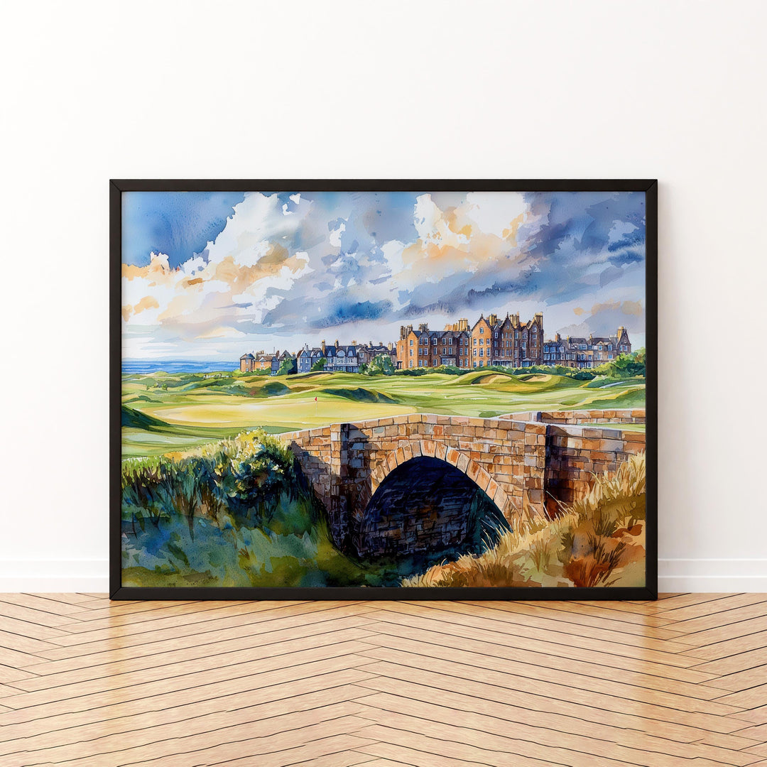 St Andrews Watercolor Poster Landscape Wall Art St Andrews Wall Hanging Home Décor St Andrews Gift Art Lovers Scotland Wall Art