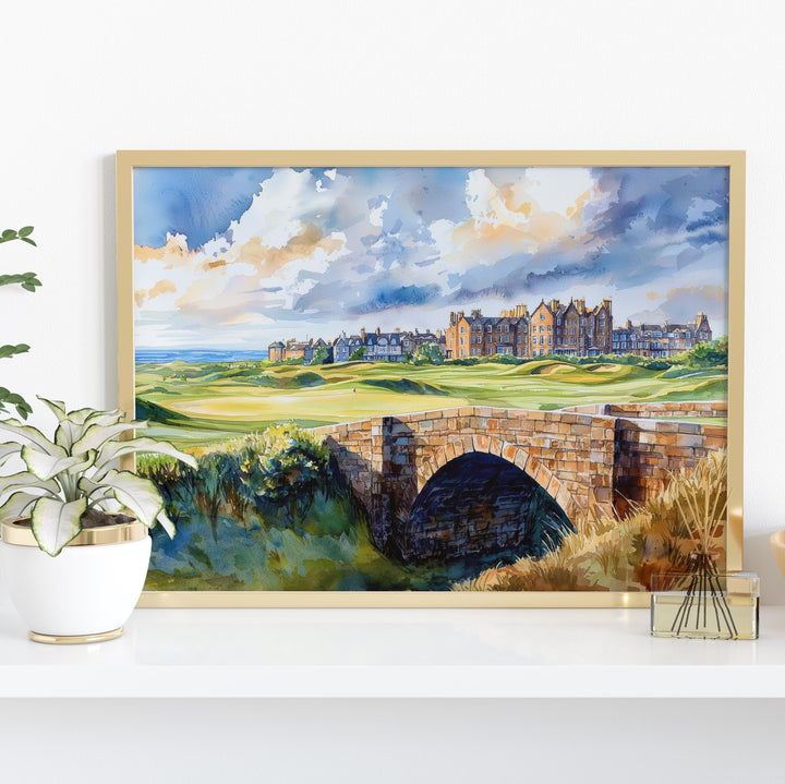 St Andrews Watercolor Poster Landscape Wall Art St Andrews Wall Hanging Home Décor St Andrews Gift Art Lovers Scotland Wall Art