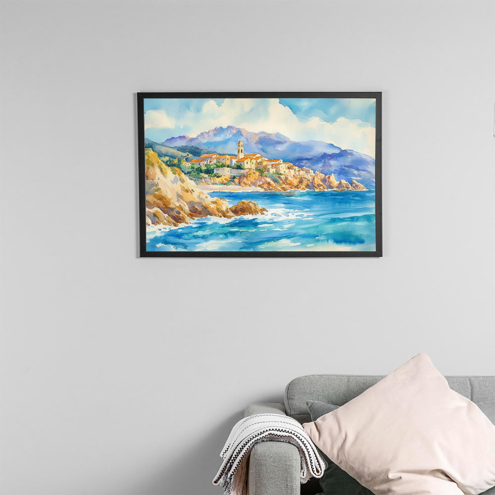 Corsica watercolor poster Wall Art Corsica Wall Hanging Home Décor Corsica Gift Art Lovers France Wall Art
