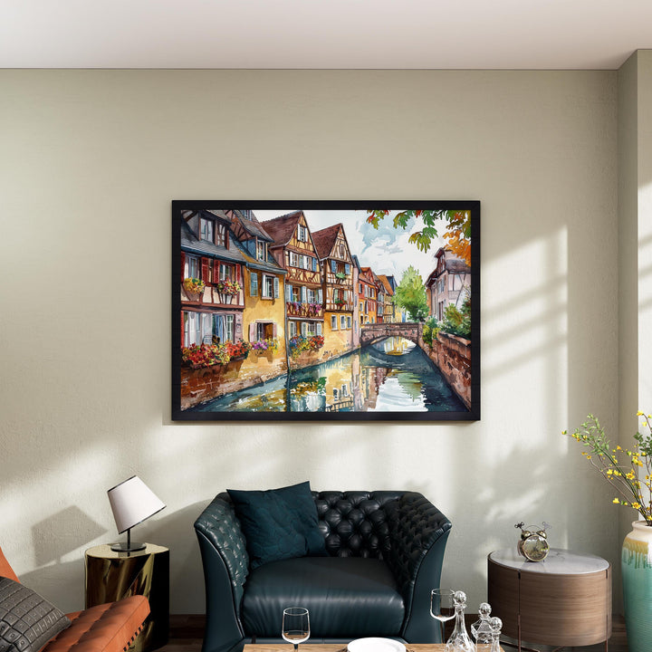 Colmar watercolor poster Wall Art Colmar Wall Hanging Home Décor Colmar Gift Art Lovers France Wall Art