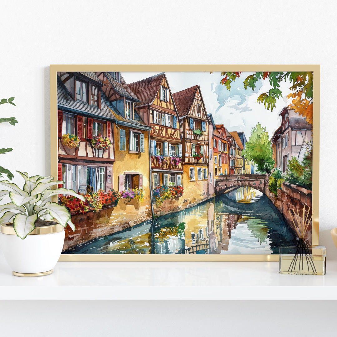 Colmar watercolor poster Wall Art Colmar Wall Hanging Home Décor Colmar Gift Art Lovers France Wall Art