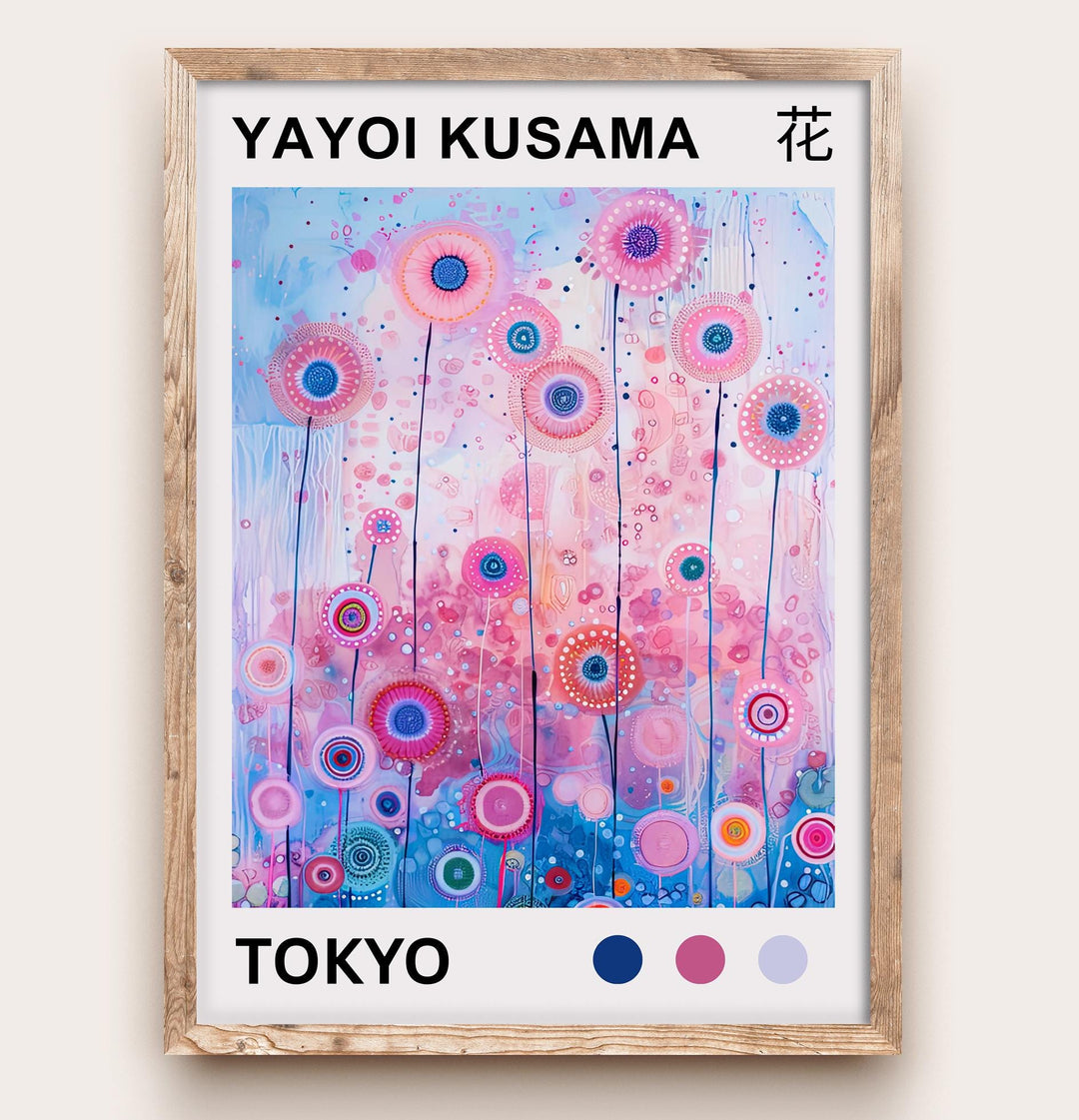 Yayoi Kusama Flower Poster Modern Pop Art Print Japanese Abstract Floral Design Polka Dot Botanical Artwork for Contemporary Home Decor