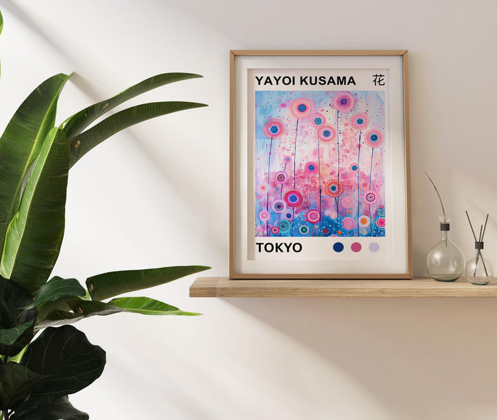 Yayoi Kusama Flower Poster Modern Pop Art Print Japanese Abstract Floral Design Polka Dot Botanical Artwork for Contemporary Home Decor