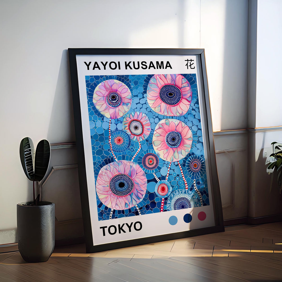 Yayoi Kusama Flower Petal Poster Modern Pop Art Print Japanese Abstract Floral Design Polka Dot Artwork for Contemporary Home Decor