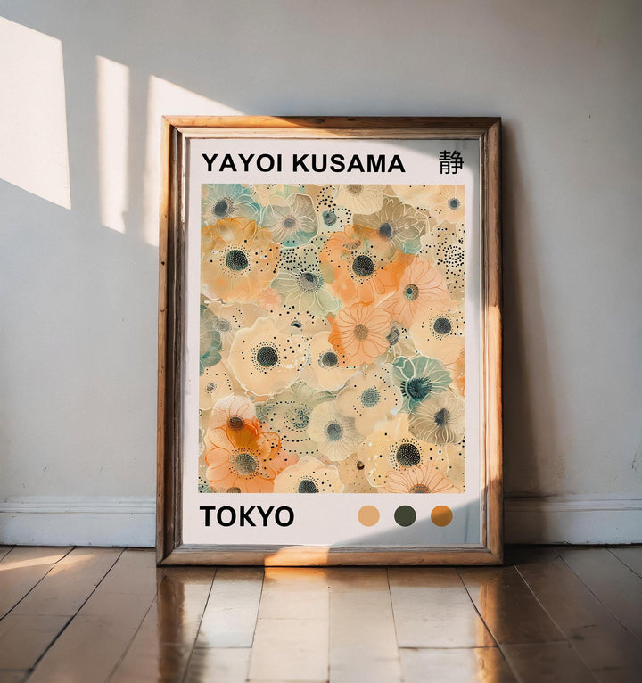 Yayoi Kusama Flower Poster Modern Pop Art Print Japanese Abstract Floral Design Polka Dot Botanical Artwork for Contemporary Home Decor