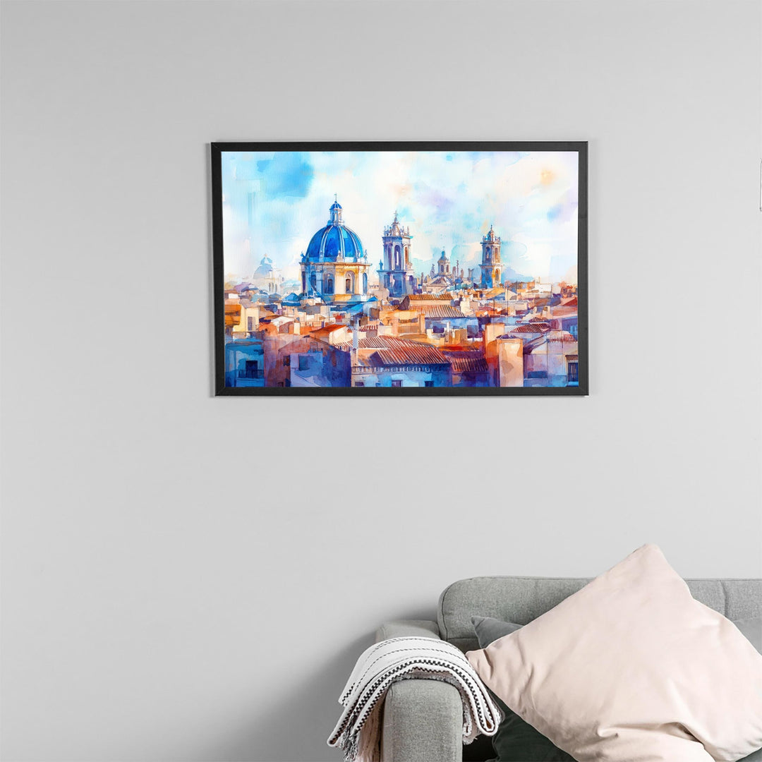 Valencia watercolor poster Wall Art Valencia Wall Hanging Home Décor Valencia Gift Art Lovers Spain Wall Art