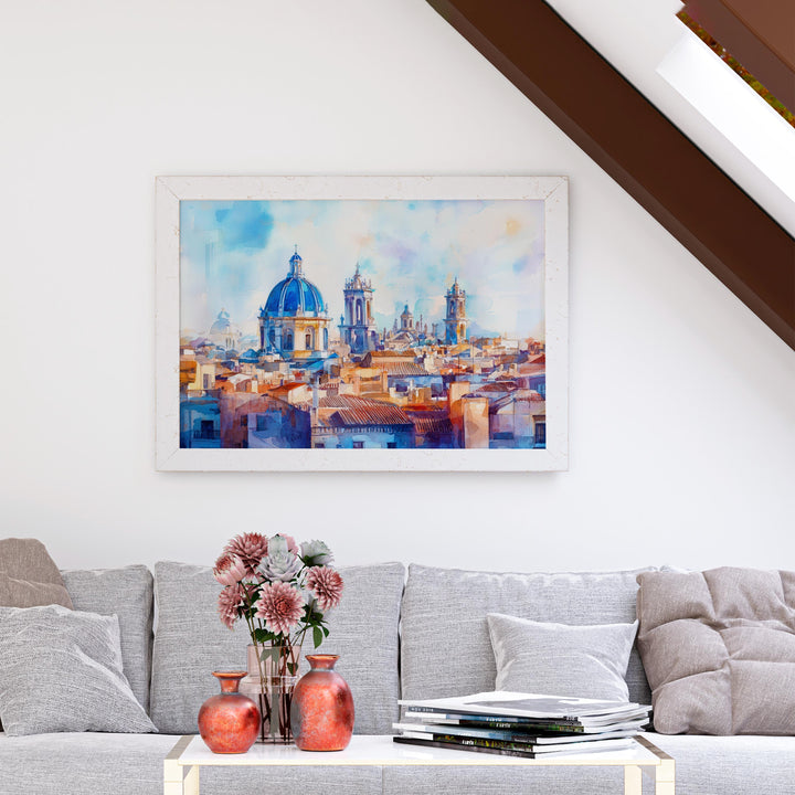 Valencia watercolor poster Wall Art Valencia Wall Hanging Home Décor Valencia Gift Art Lovers Spain Wall Art
