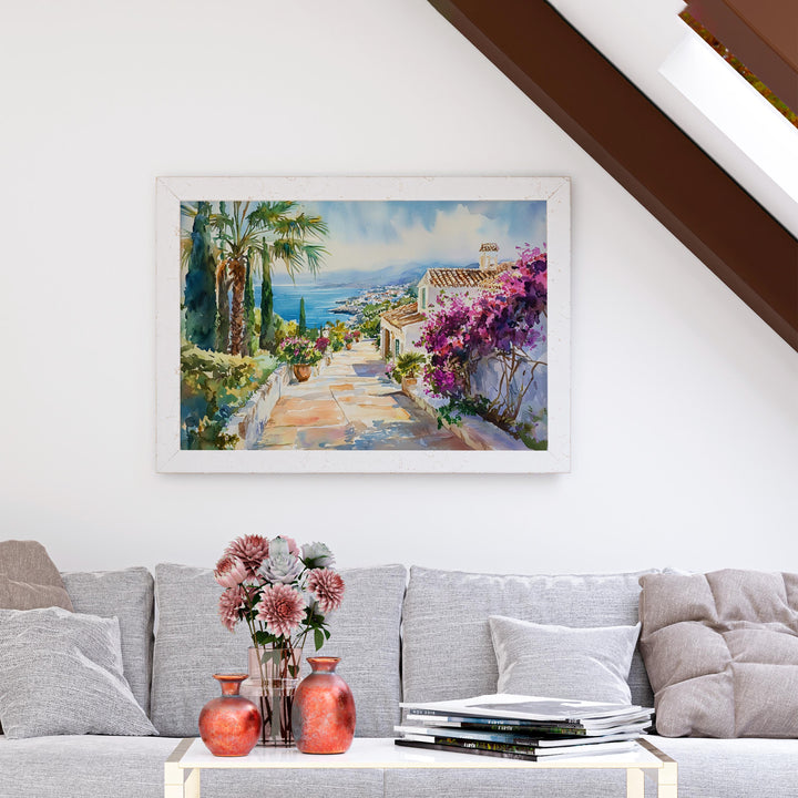 Costa del Sol watercolor poster Wall Art Costa del Sol Wall Hanging Home Décor Costa del Sol Gift Art Lovers Spain Wall Art