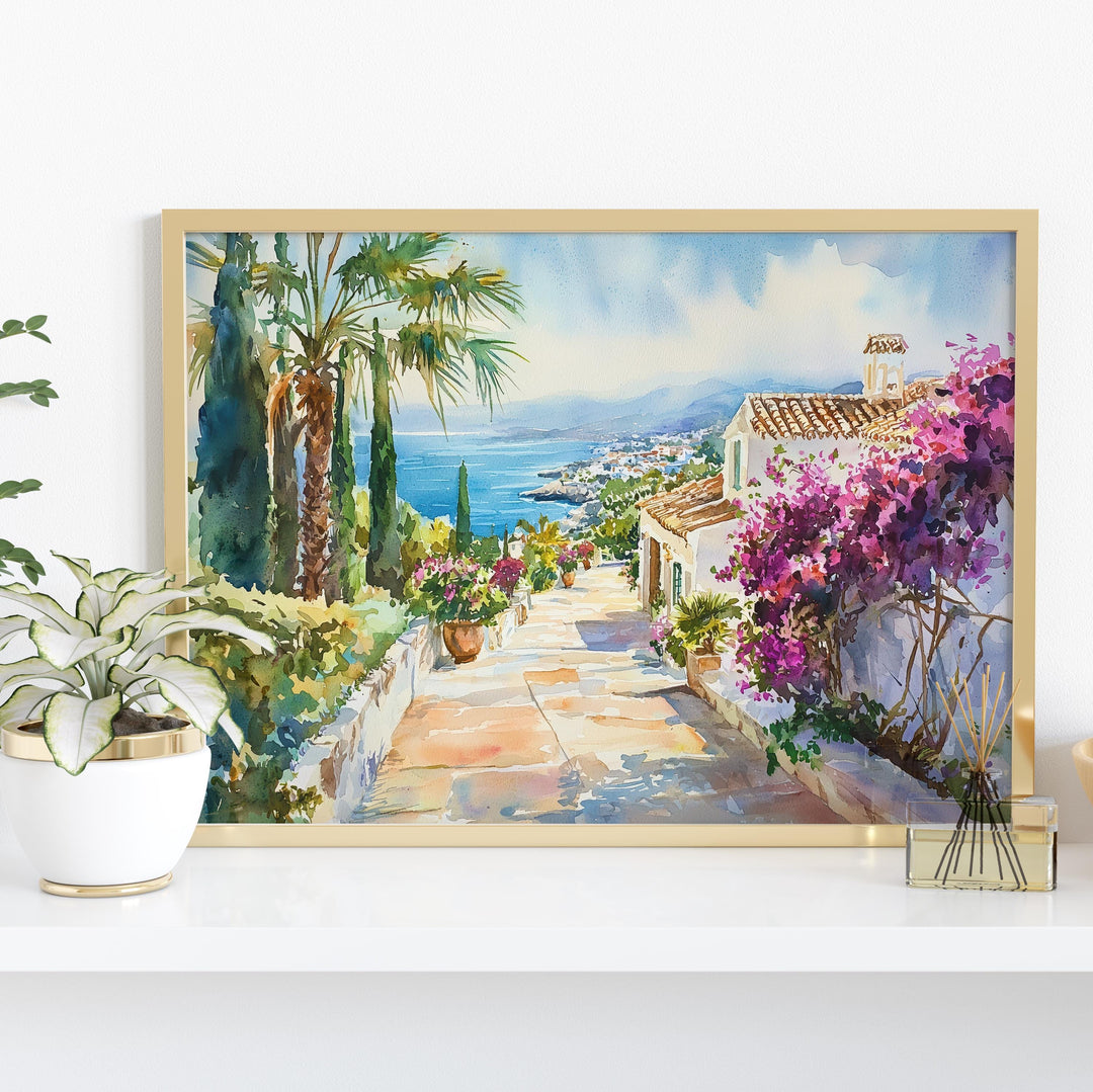 Costa del Sol watercolor poster Wall Art Costa del Sol Wall Hanging Home Décor Costa del Sol Gift Art Lovers Spain Wall Art