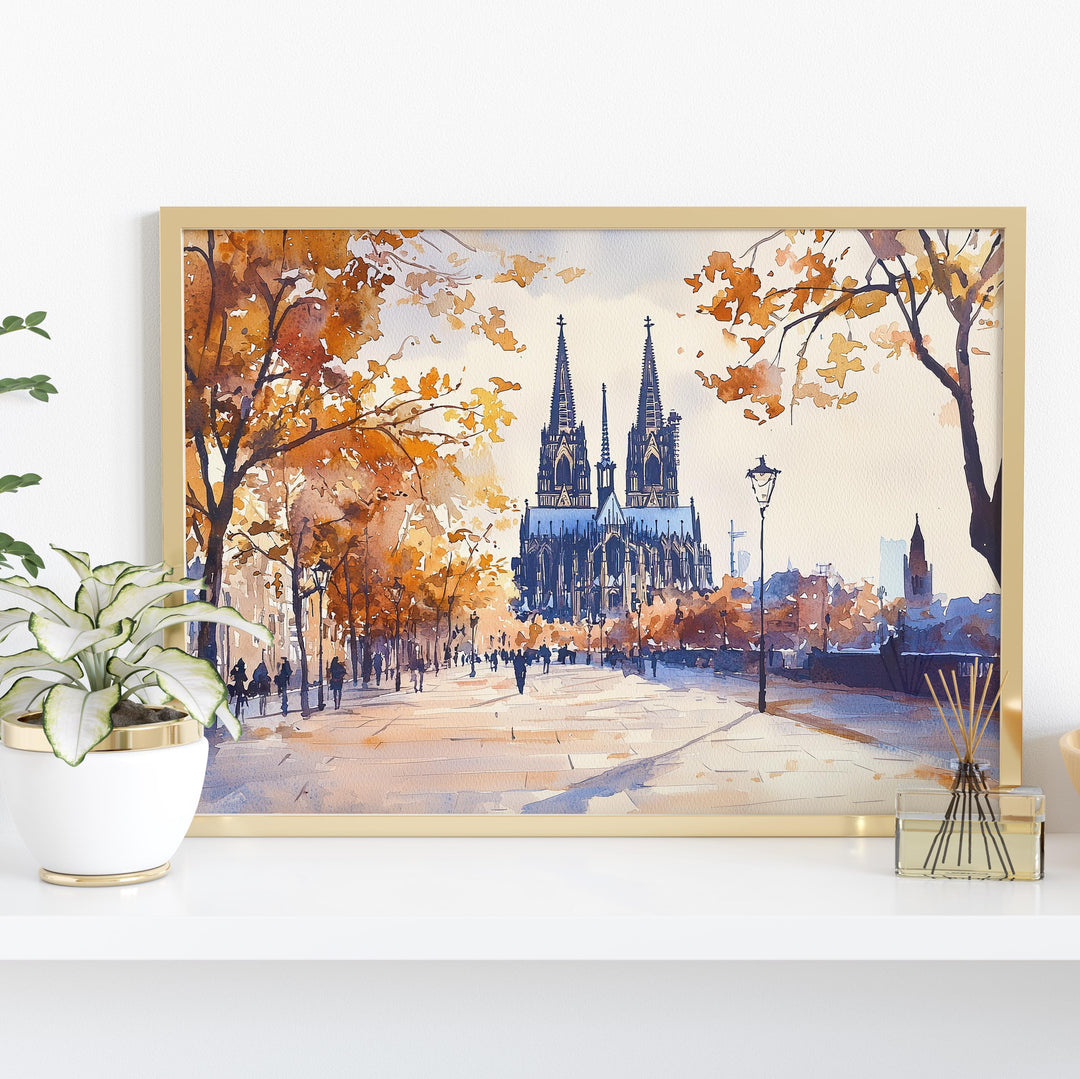 Cologne watercolor poster Wall Art Cologne Wall Hanging Home Décor Cologne Gift Art Lovers Germany Wall Art
