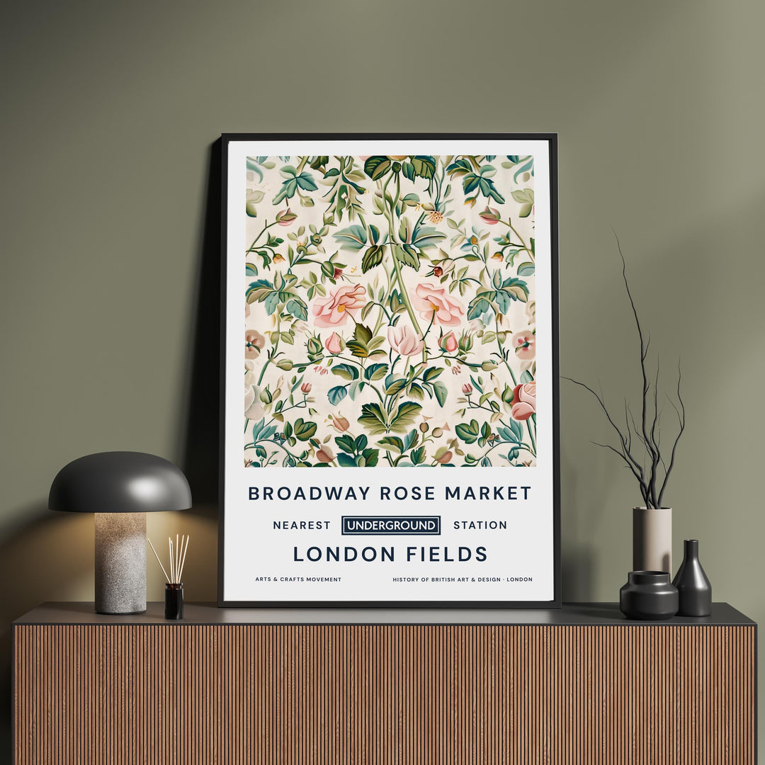 William Morris Broadway Rose Market Poster Vintage Floral Wall Art Classic Botanical Print Elegant Nature Decor Timeless Artwork for Home