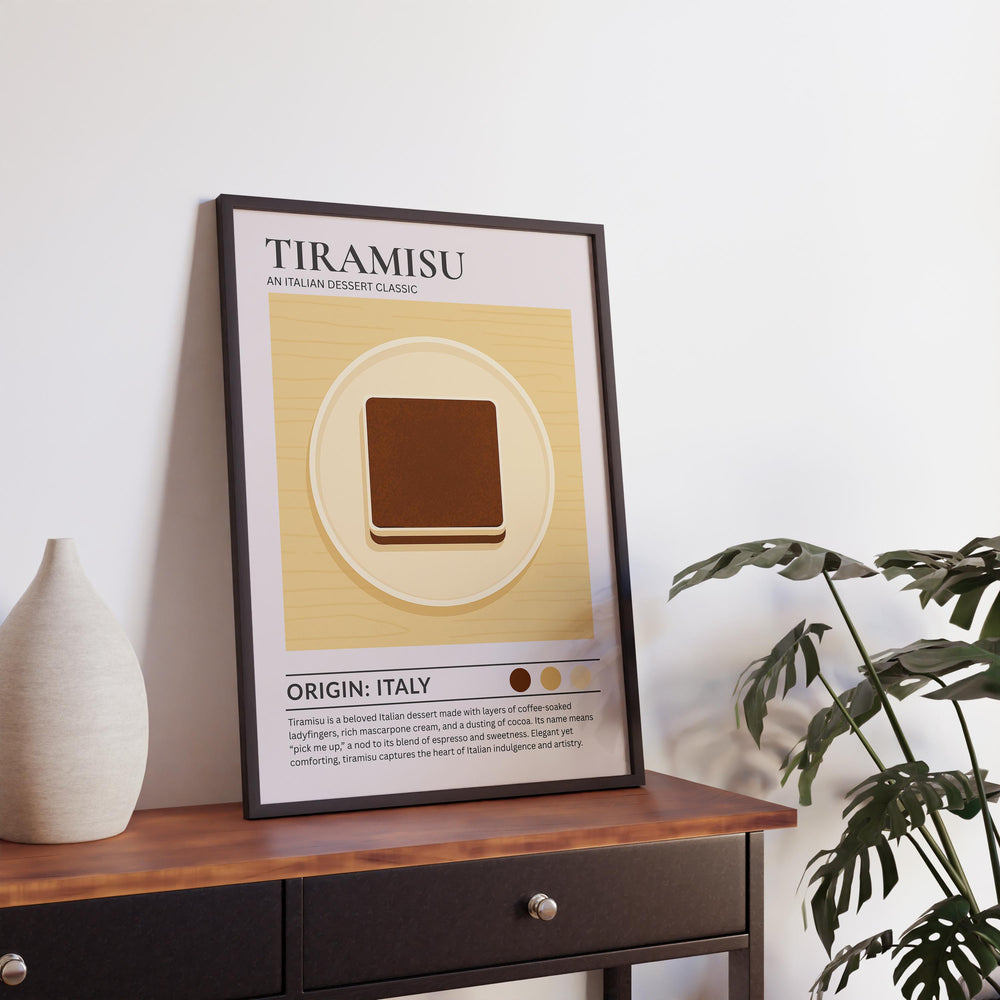 Tiramisu Kitchen Print Italian Dessert Poster Vintage Food Art Kitchen Wall Art Coffee Dessert Decor Dining Room Culinary Artwork