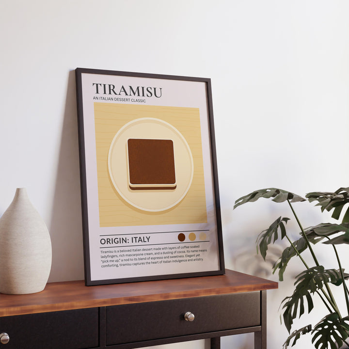 Tiramisu Kitchen Print Italian Dessert Poster Vintage Food Art Kitchen Wall Art Coffee Dessert Decor Dining Room Culinary Artwork