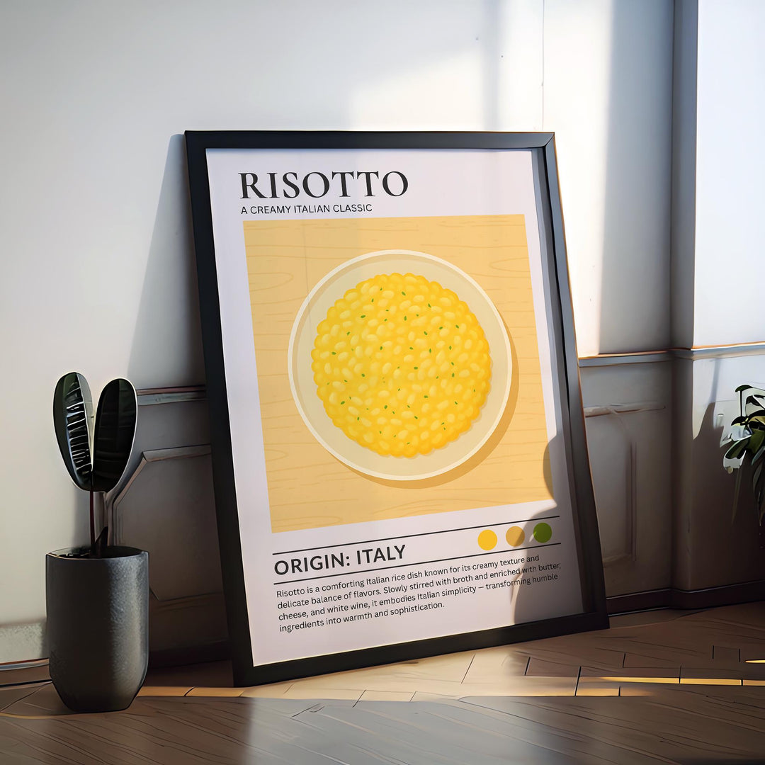 Risotto Kitchen Print Italian Food Poster Vintage Culinary Art Kitchen Wall Art Italian Cuisine Decor Dining Room Chef Artwork