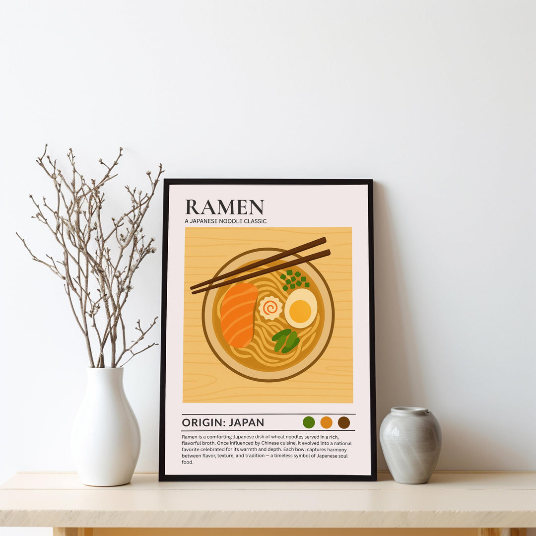 Ramen Kitchen Print Japanese Food Poster Vintage Culinary Art Kitchen Wall Art Asian Cuisine Decor Dining Room Chef Artwork