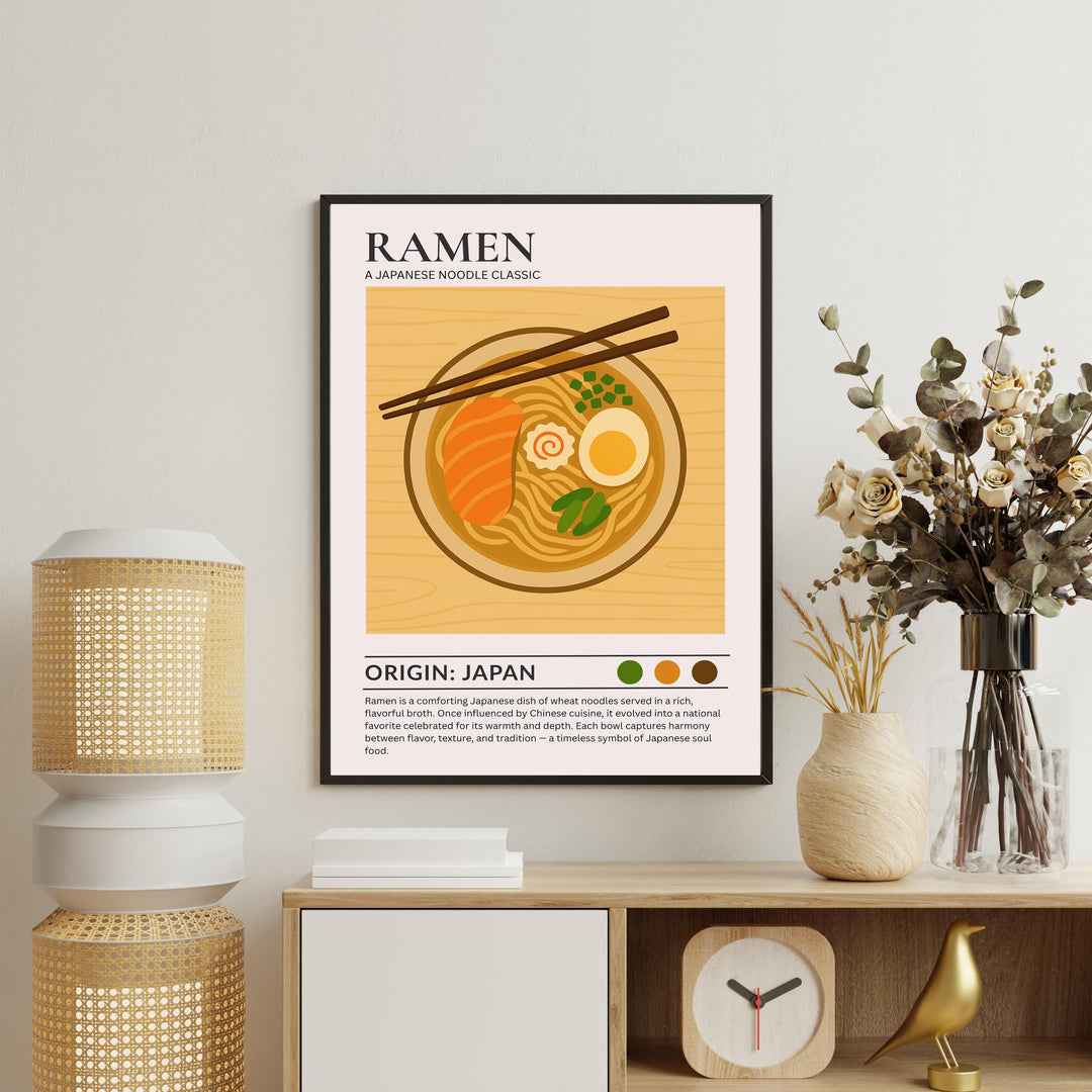 Ramen Kitchen Print Japanese Food Poster Vintage Culinary Art Kitchen Wall Art Asian Cuisine Decor Dining Room Chef Artwork