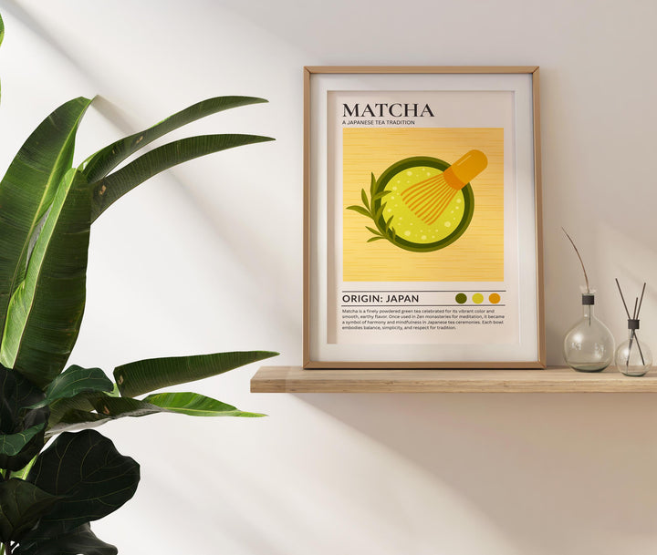 Matcha Kitchen Print Japanese Tea Poster Vintage Food Art Kitchen Wall Art Asian Drink Decor Dining Room Culinary Artwork