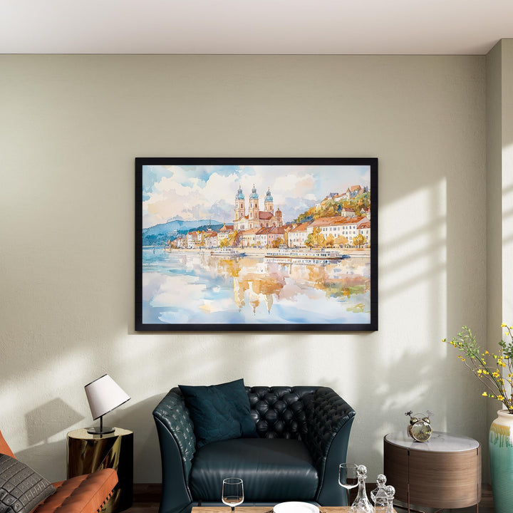 Passau watercolor poster Wall Art Passau Wall Hanging Home Décor Passau Gift Art Lovers Germany Wall Art