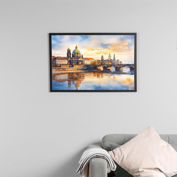 Dresden watercolor poster Wall Art Dresden Wall Hanging Home Décor Dresden Gift Art Lovers Germany Wall Art