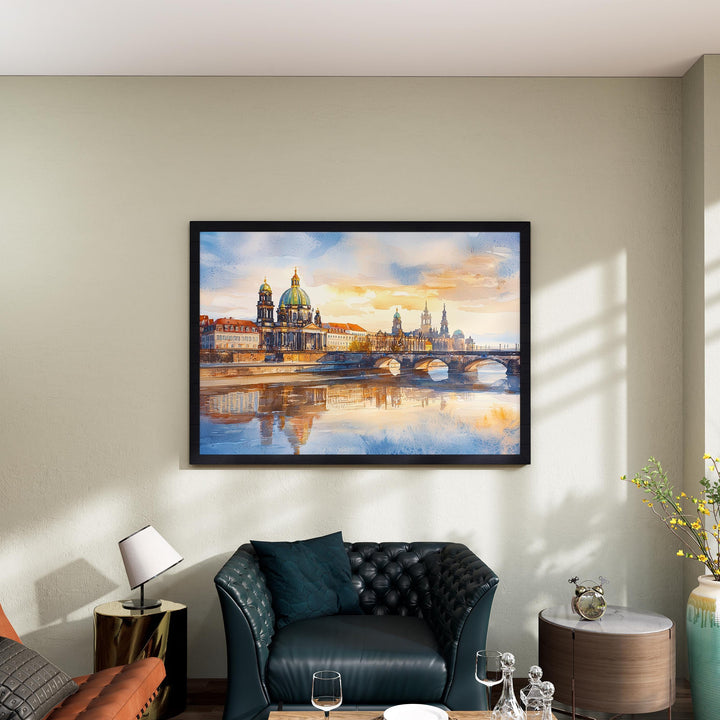 Dresden watercolor poster Wall Art Dresden Wall Hanging Home Décor Dresden Gift Art Lovers Germany Wall Art