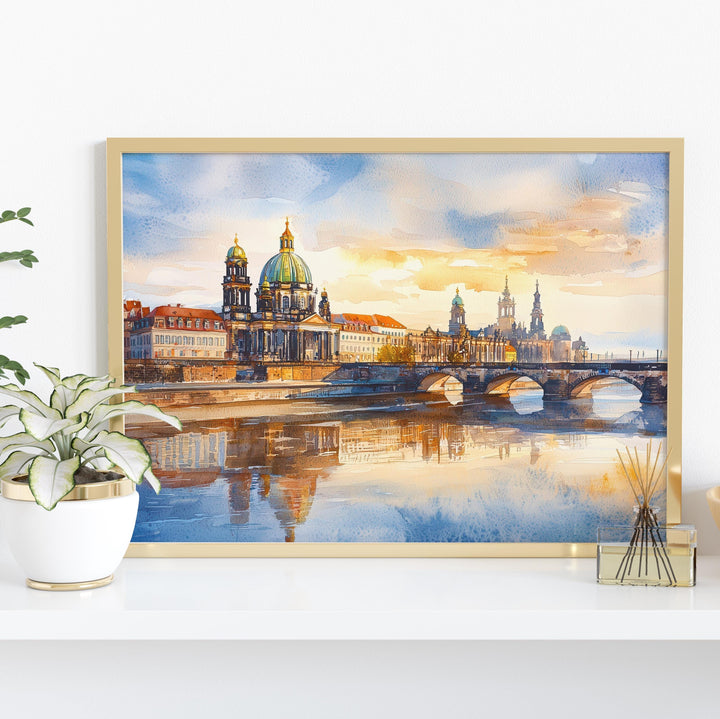 Dresden watercolor poster Wall Art Dresden Wall Hanging Home Décor Dresden Gift Art Lovers Germany Wall Art