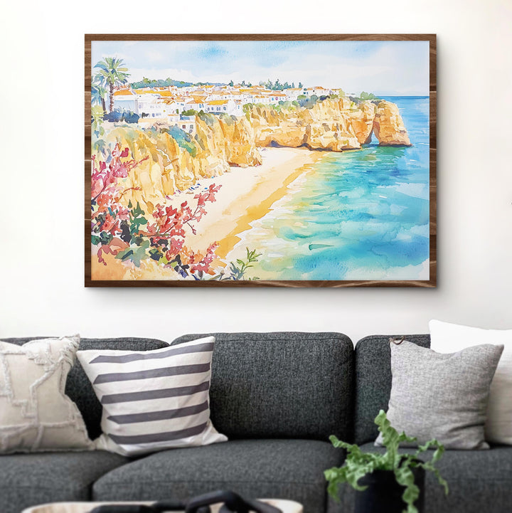 Albufeira watercolor poster Wall Art Albufeira Wall Hanging Home Décor Albufeira Gift Art Lovers Portugal Wall Art