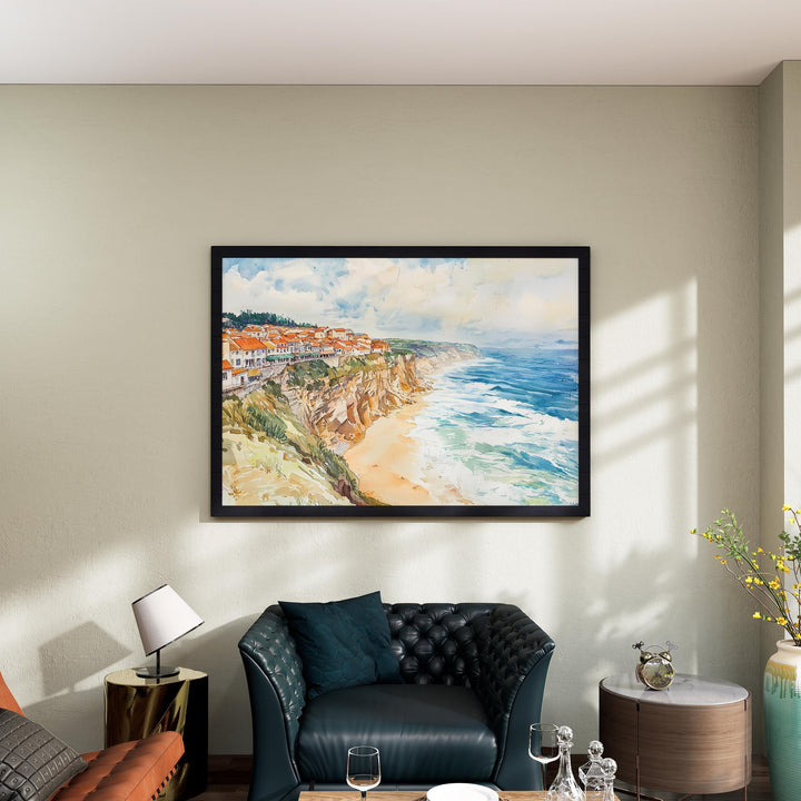 Nazaré watercolor poster Wall Art Nazaré Wall Hanging Home Décor Nazaré Gift Art Lovers Portugal Wall Art