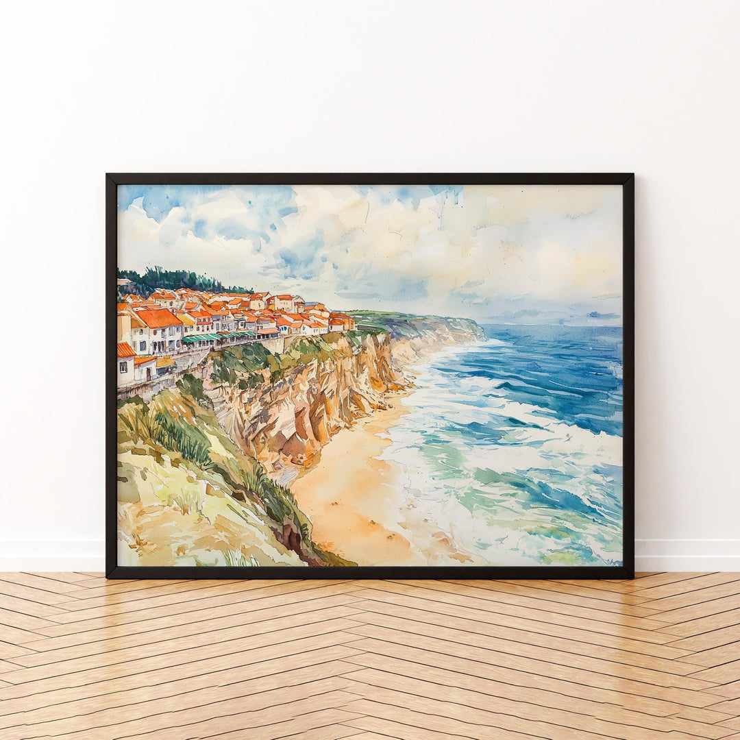 Nazaré watercolor poster Wall Art Nazaré Wall Hanging Home Décor Nazaré Gift Art Lovers Portugal Wall Art