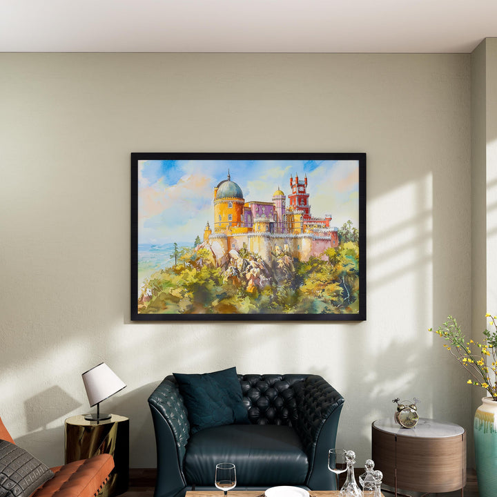 Sintra watercolor poster Wall Art Sintra Wall Hanging Home Décor Sintra Gift Art Lovers Portugal Wall Art