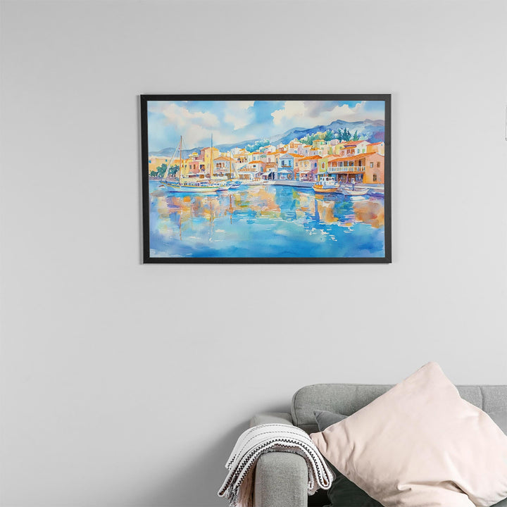 Agios Nikolaos watercolor poster Wall Art Agios Nikolaos Wall Hanging Home Décor Agios Nikolaos Gift Art Lovers Greece Wall Art