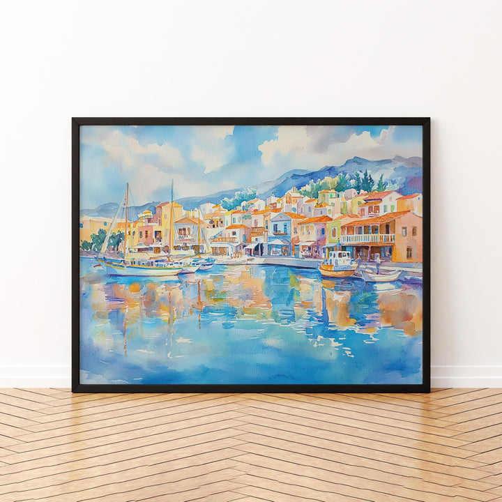 Agios Nikolaos watercolor poster Wall Art Agios Nikolaos Wall Hanging Home Décor Agios Nikolaos Gift Art Lovers Greece Wall Art