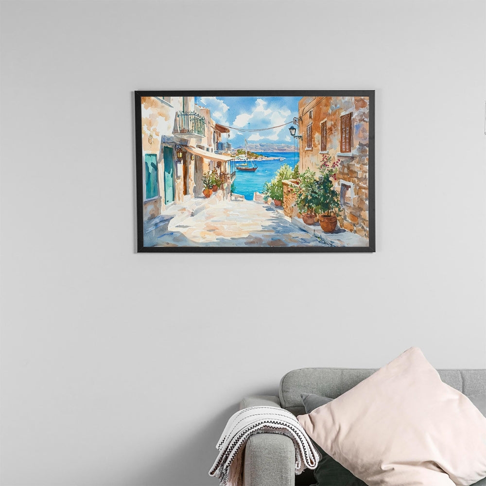 Chania watercolor poster Wall Art Chania Wall Hanging Home Décor Chania Gift Art Lovers Greece Wall Art