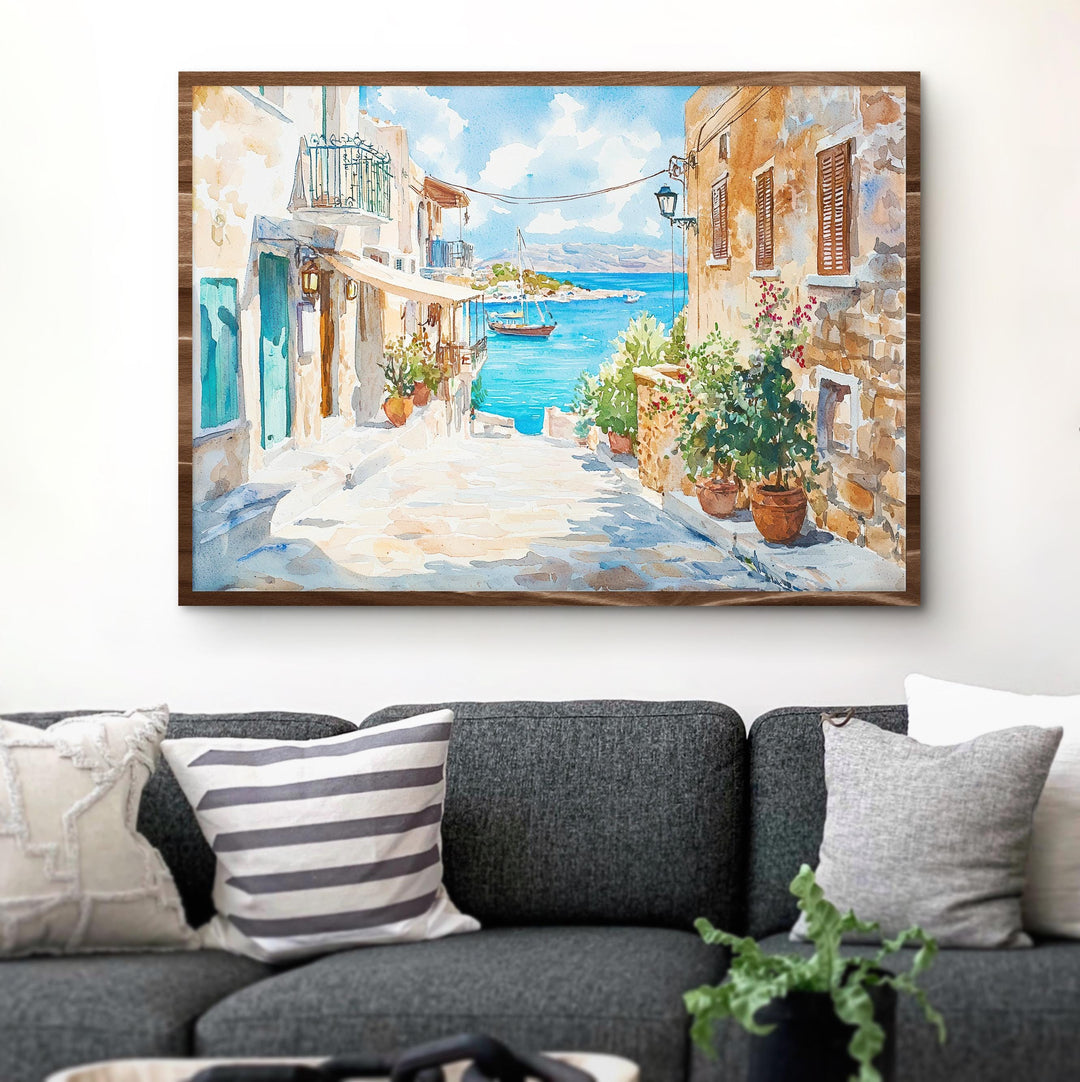Chania watercolor poster Wall Art Chania Wall Hanging Home Décor Chania Gift Art Lovers Greece Wall Art