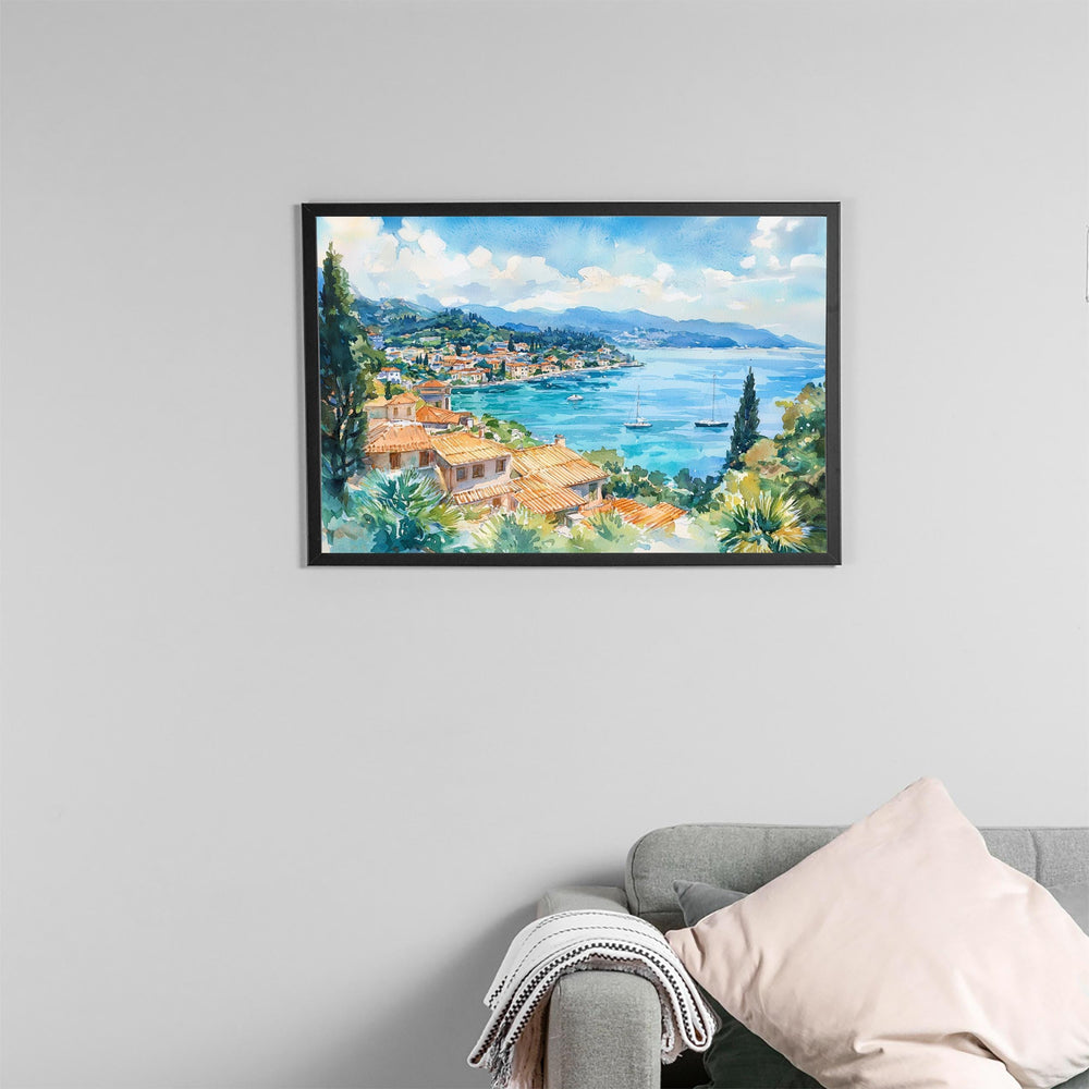 Corfu watercolor poster Wall Art Corfu Wall Hanging Home Décor Corfu Gift Art Lovers Greece Wall Art