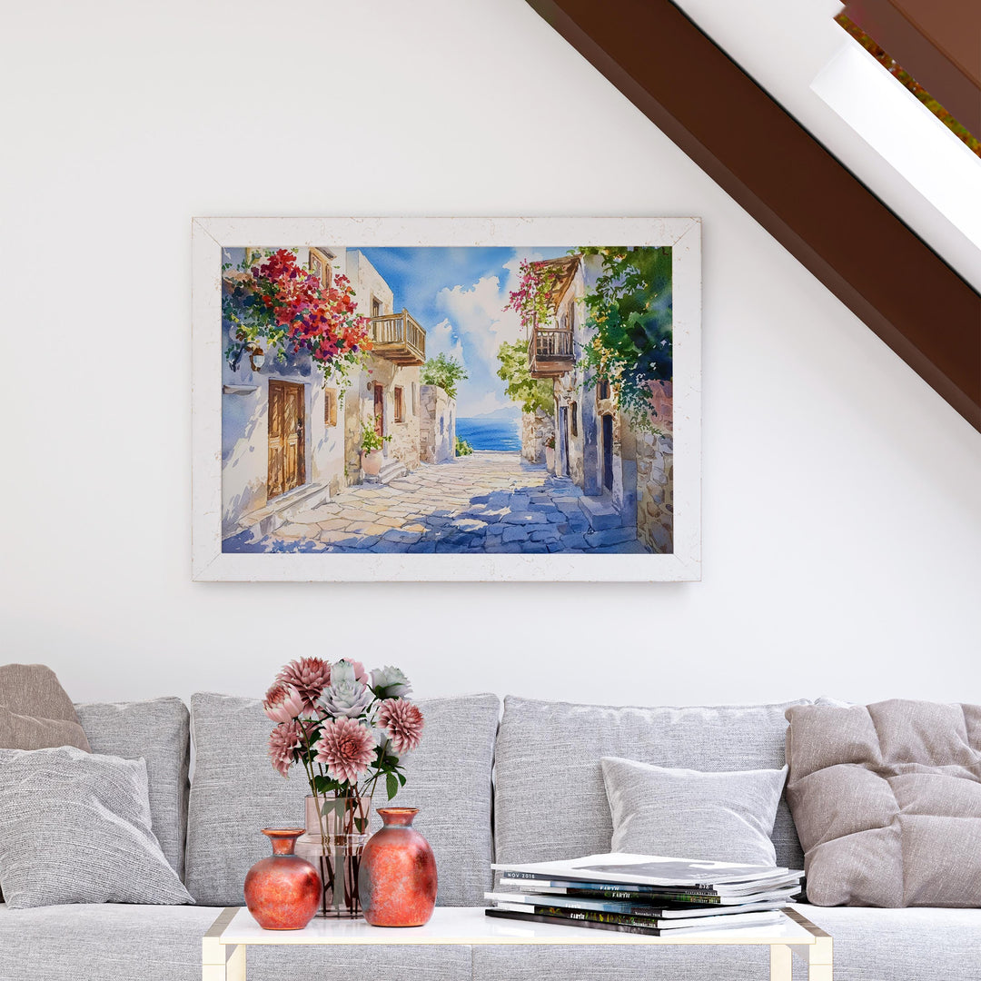 Crete watercolor poster Wall Art Crete Wall Hanging Home Décor Crete Gift Art Lovers Greece Wall Art