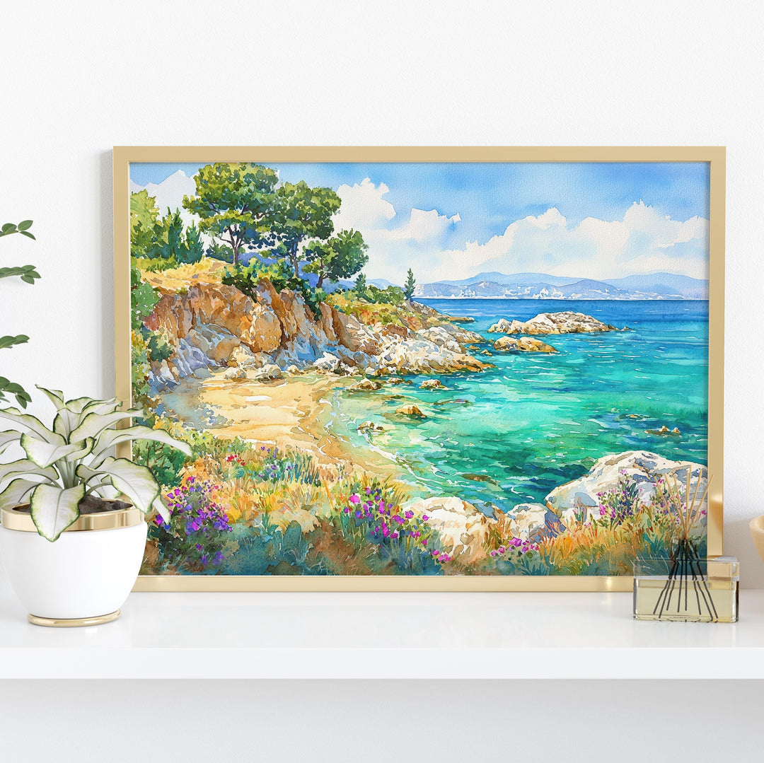 Halkidiki watercolor poster Wall Art Halkidiki Wall Hanging Home Décor Halkidiki Gift Art Lovers Greece Wall Art
