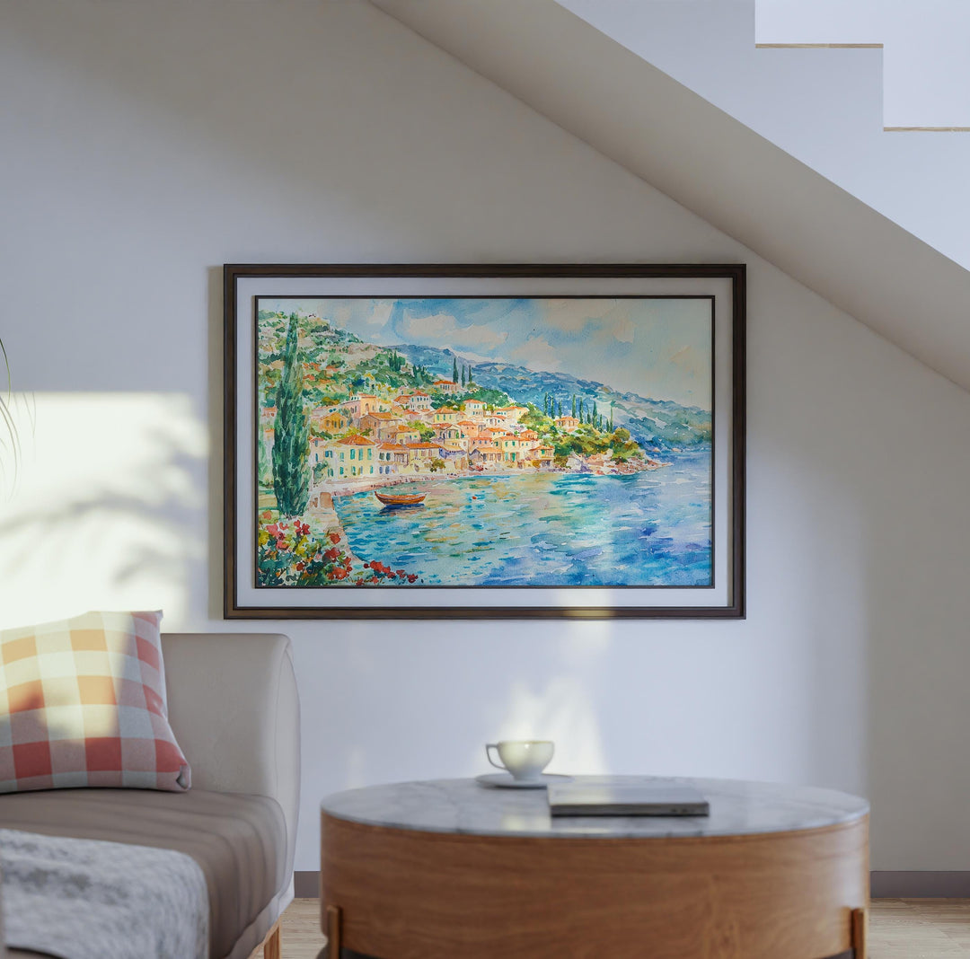 Ithaca watercolor poster Wall Art Ithaca Wall Hanging Home Décor Ithaca Gift Art Lovers Greece Wall Art