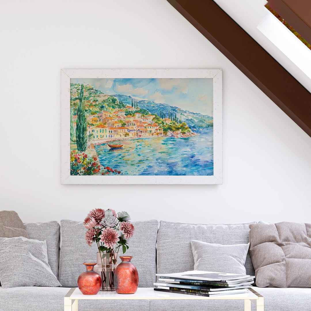 Ithaca watercolor poster Wall Art Ithaca Wall Hanging Home Décor Ithaca Gift Art Lovers Greece Wall Art