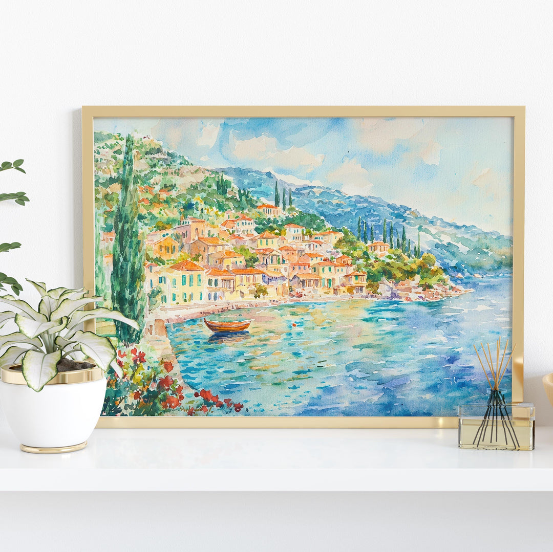 Ithaca watercolor poster Wall Art Ithaca Wall Hanging Home Décor Ithaca Gift Art Lovers Greece Wall Art